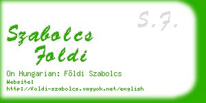 szabolcs foldi business card