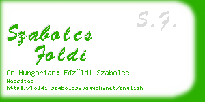 szabolcs foldi business card